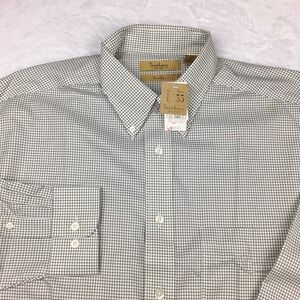 Turnbury Dress Shirt Mens Large-33 Ivory w/Black Checks Non Iron NWT!